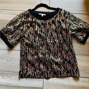 Sequin Embellished Black Top